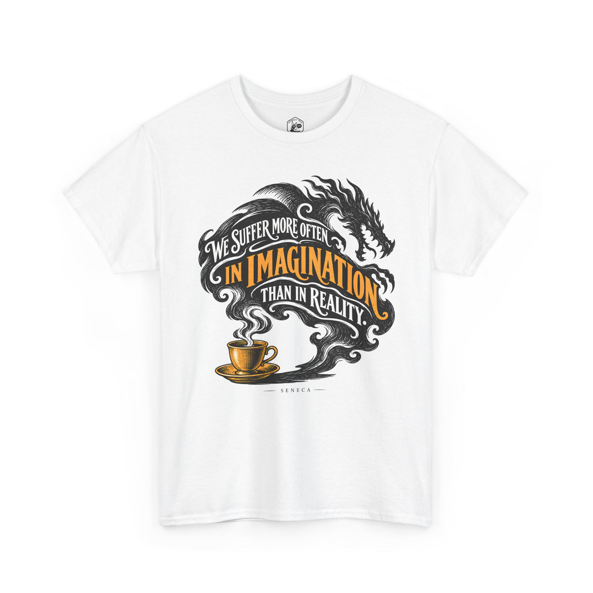 Seneca We Suffer More in Imagination T-shirt – Donkey Talk graphic tee