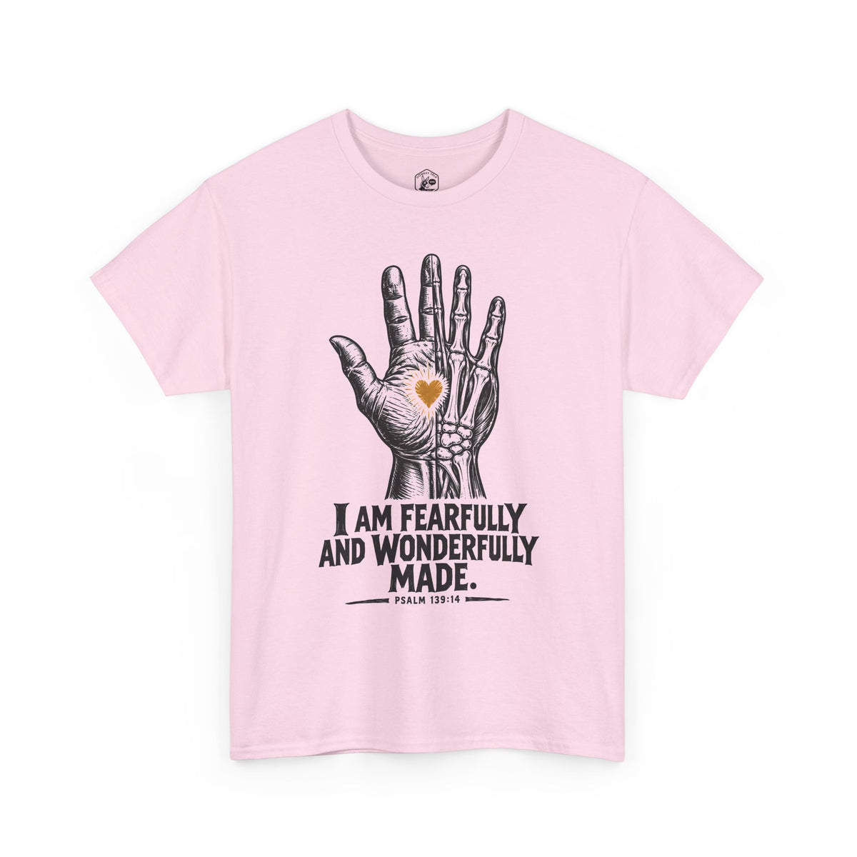 Psalm Hand Linocut T-shirt – Donkey Talk graphic tee