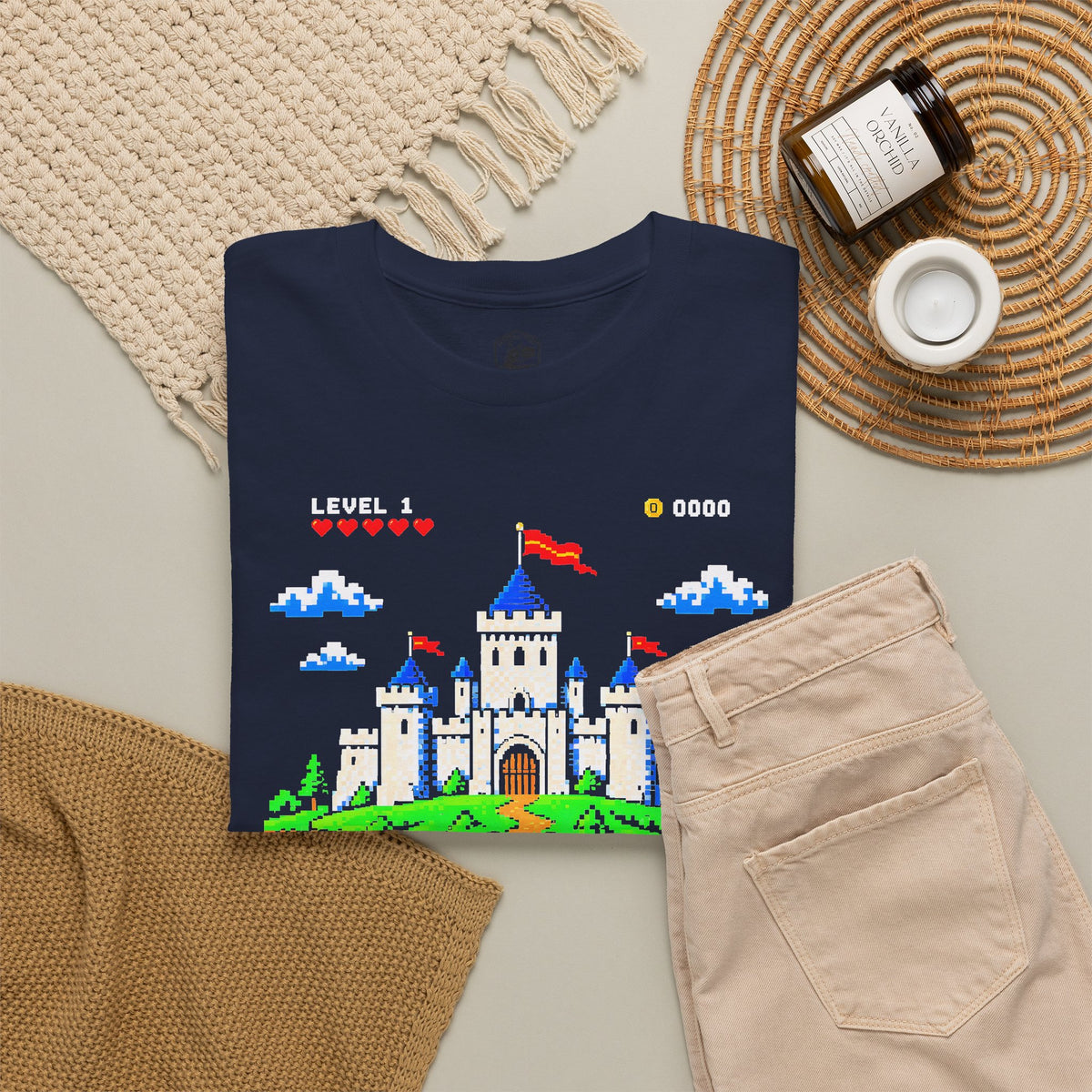 A Mighty Fortress 8-Bit Castle T-shirt – Donkey Talk graphic tee
