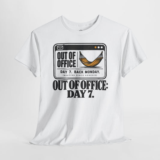 Out of Office Day 7 Sabbath T-shirt – Donkey Talk graphic tee