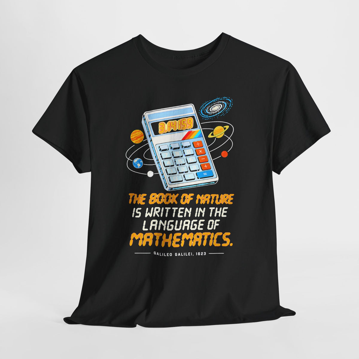 Galileo Book of Nature Calculator T-shirt – Donkey Talk graphic tee