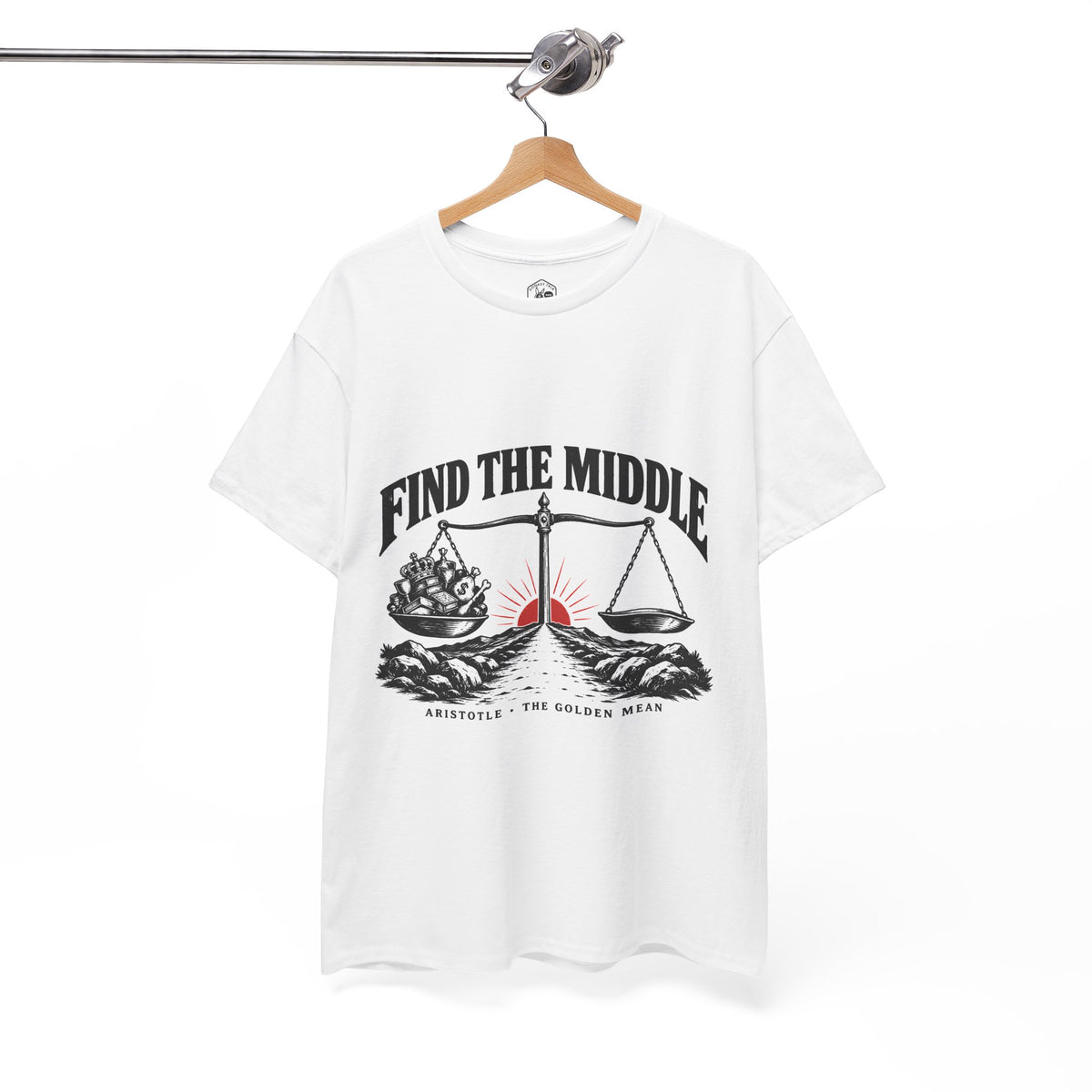 Find the Middle T-Shirt | Aristotle Golden Mean Philosophy Tee