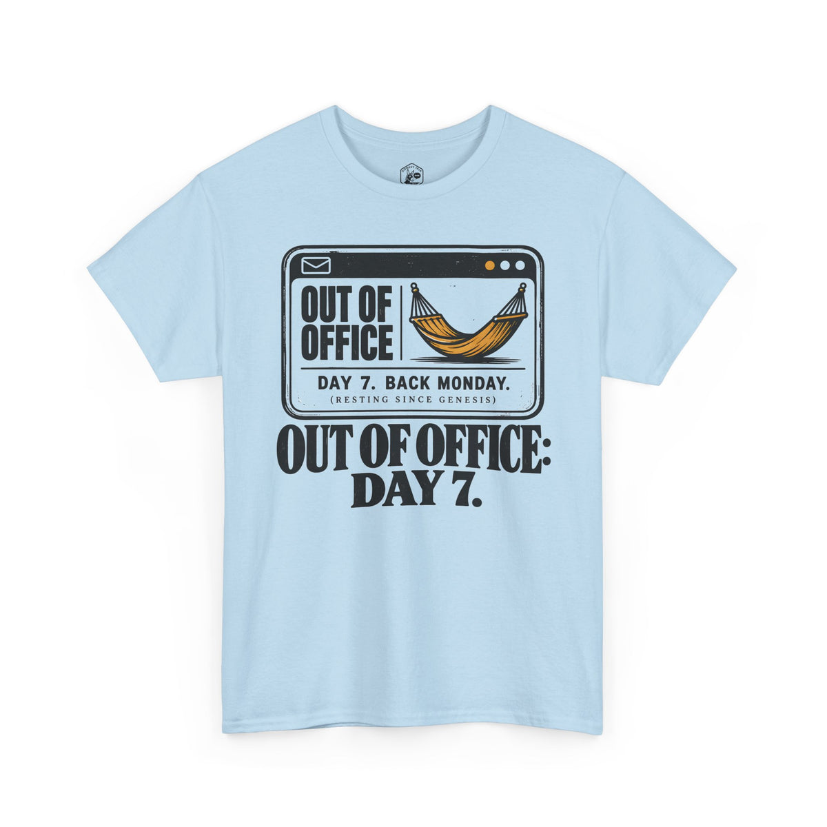Out of Office Day 7 Sabbath T-shirt – Donkey Talk graphic tee