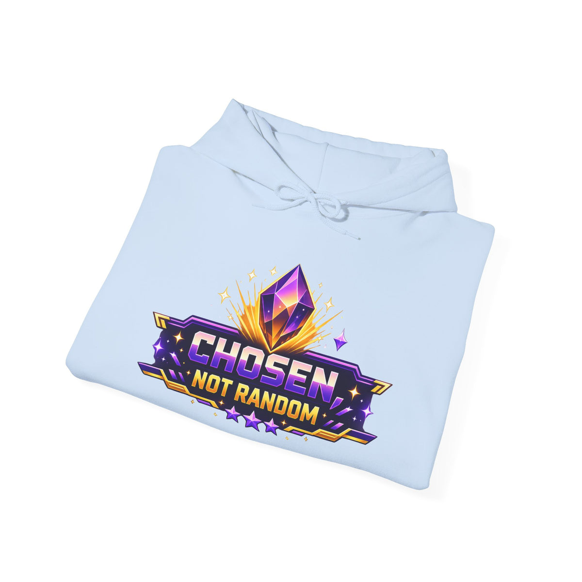 Chosen Not Random Hoodie — Gamer Badge Graphic Hooded Sweatshirt