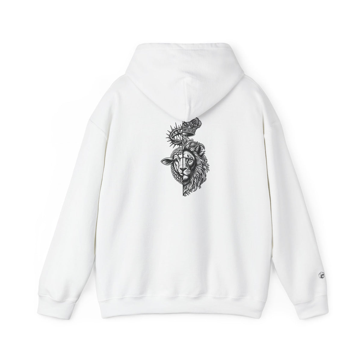 Sweat à capuche unisexe Heavy Blend™ Le Lion et l'Agneau - Sweat-shirt à symbolique spirituelle