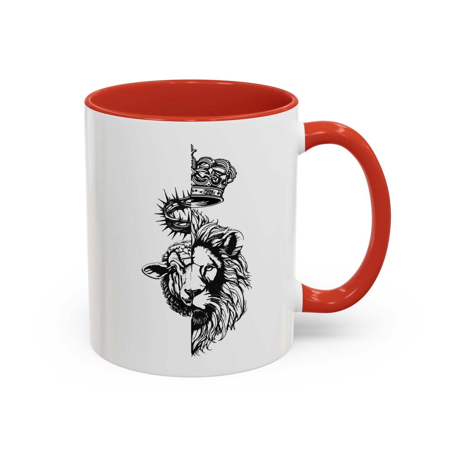 Lion & Lamb Religious Accent Coffee Mug — Crown of Thorns Christian Gift (11/15oz)
