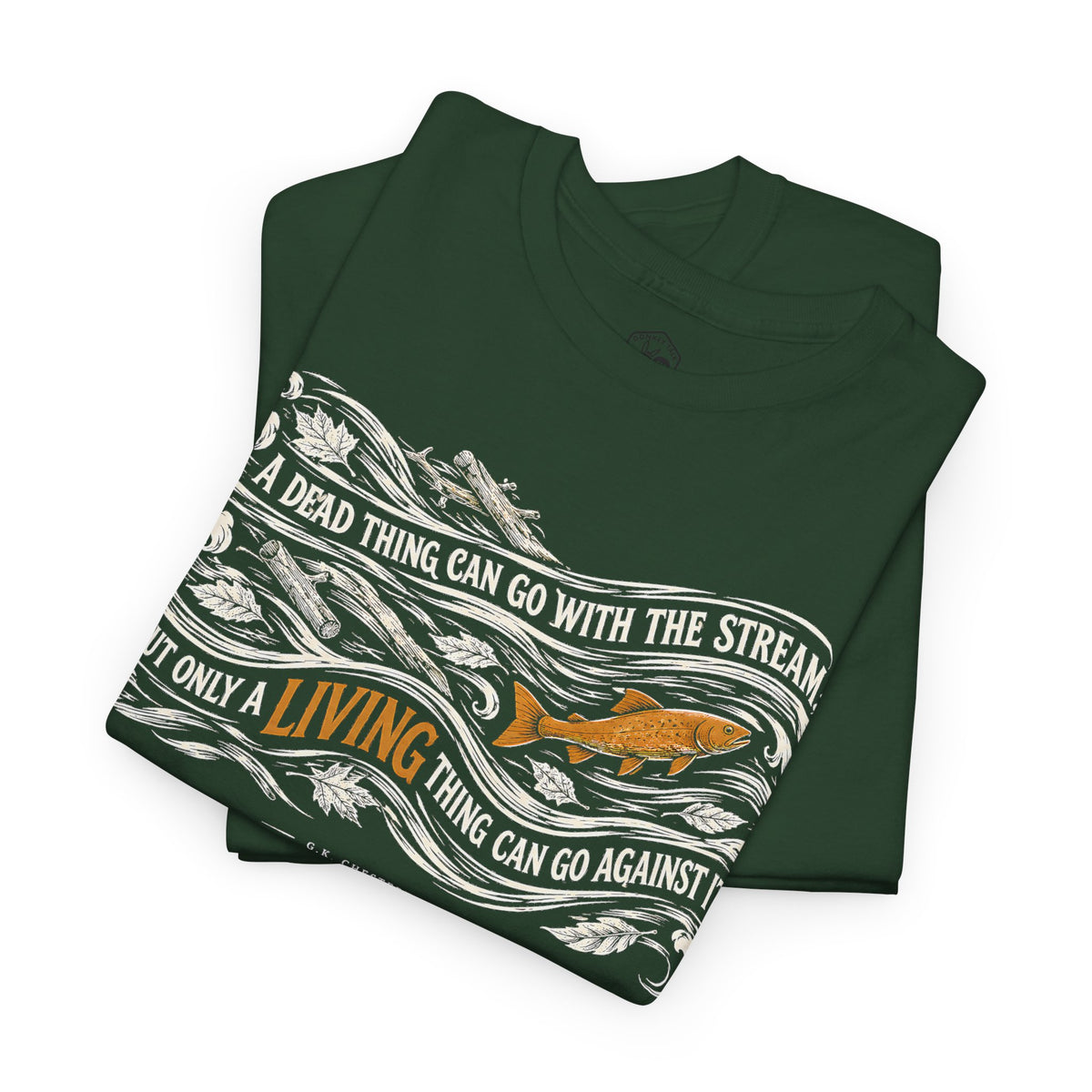 Chesterton Fish Go With the Stream T-shirt – Donkey Talk graphic tee