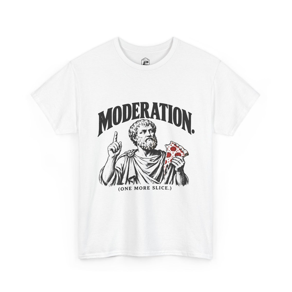 Moderation (One More Slice) T-Shirt | Aristotle Golden Mean Funny Philosophy Tee