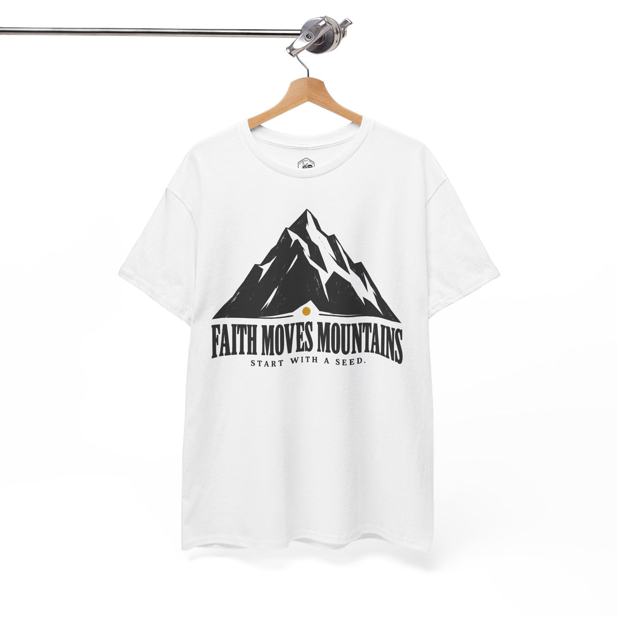 Faith Moves Mountains Start With a Seed T-shirt – Donkey Talk graphic tee