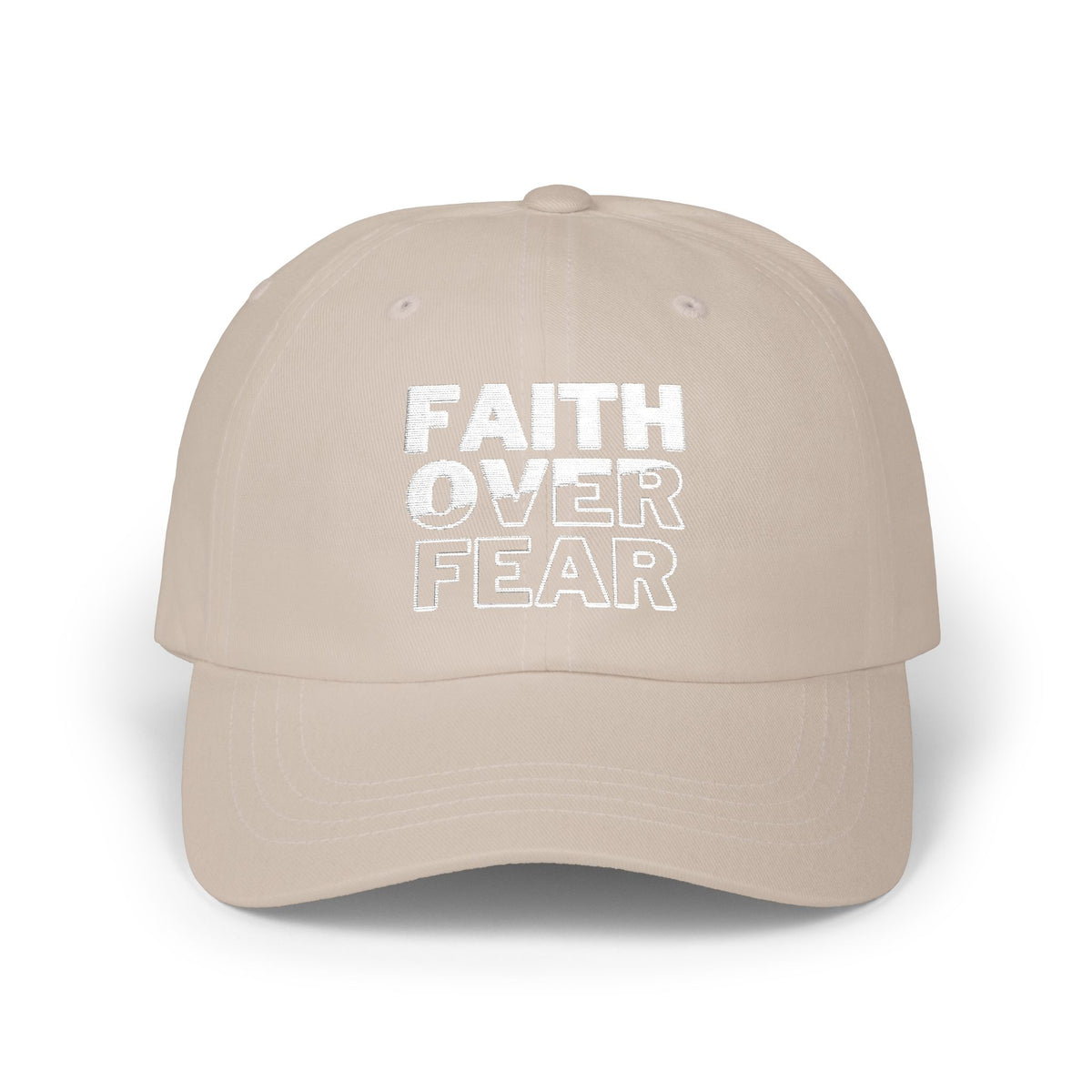 Faith Over Fear Classic Dad Cap - Inspirational White Hat for Everyday Wear