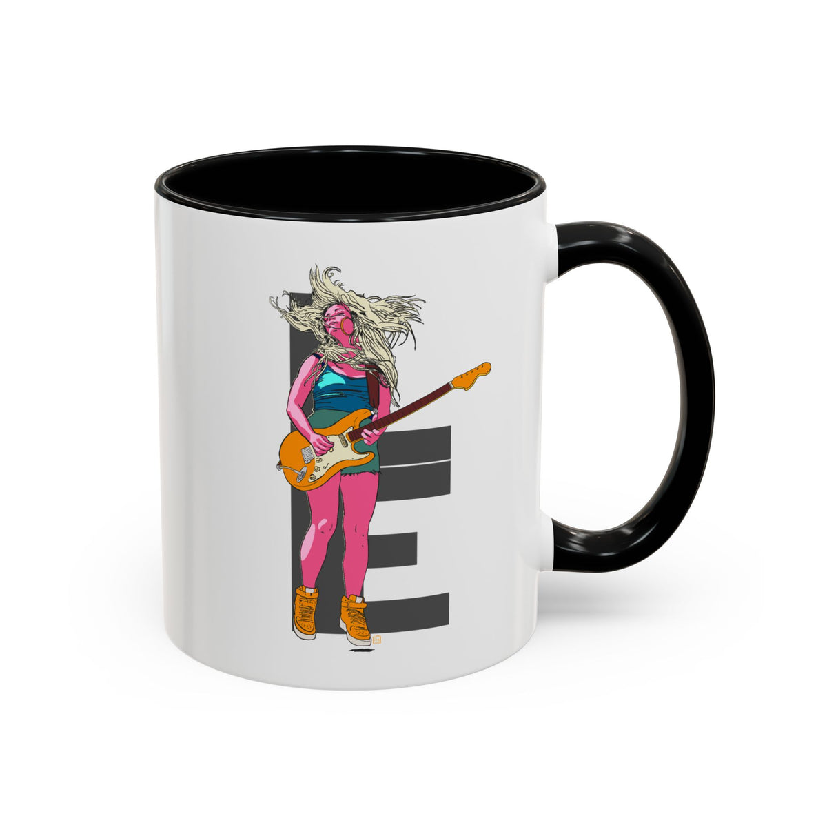 Coffee Mug — Colorful Guitarist Rock Music Accent Mug (11oz & 15oz)