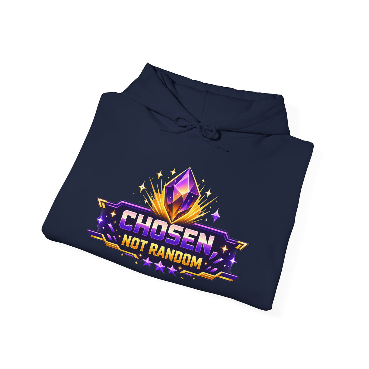 Chosen Not Random Hoodie — Gamer Badge Graphic Hooded Sweatshirt