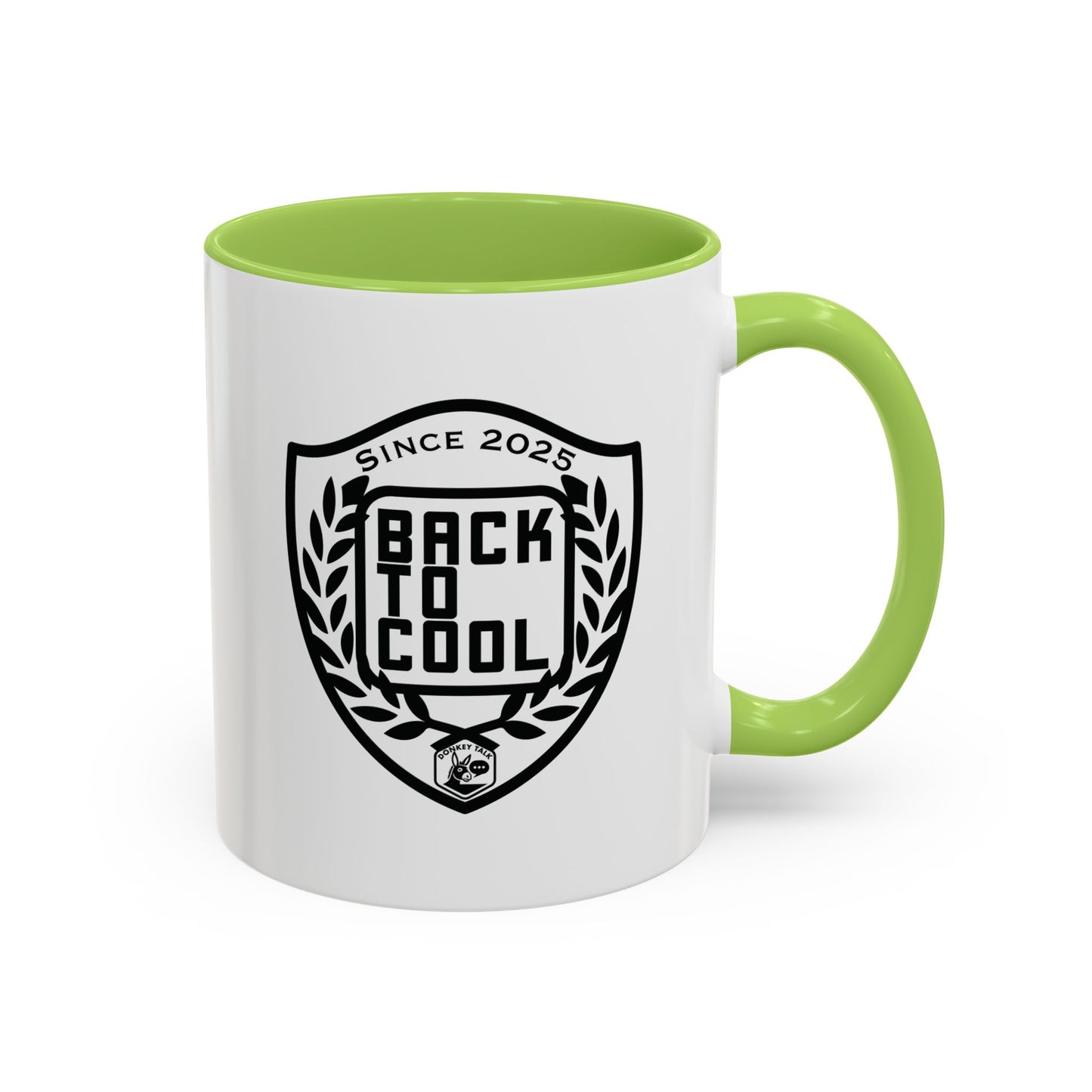 Back to Cool Shield Accent Coffee Mug — Retro Badge Coffee Cup (11/15oz)