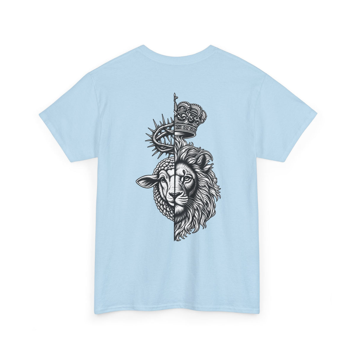 Lion & Crown Graphic Tee | Half Skull Lion Design T-Shirt