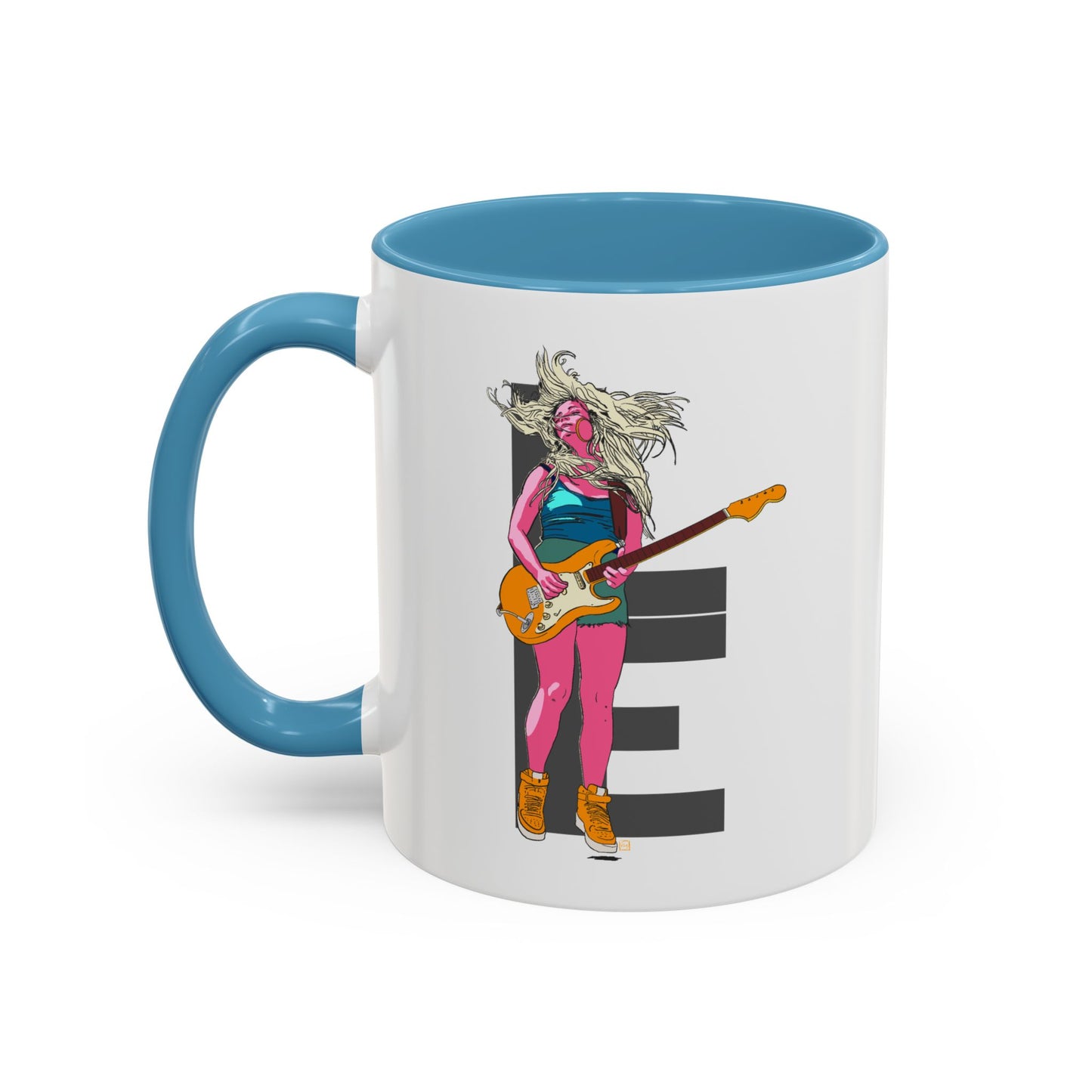 Coffee Mug — Colorful Guitarist Rock Music Accent Mug (11oz & 15oz)