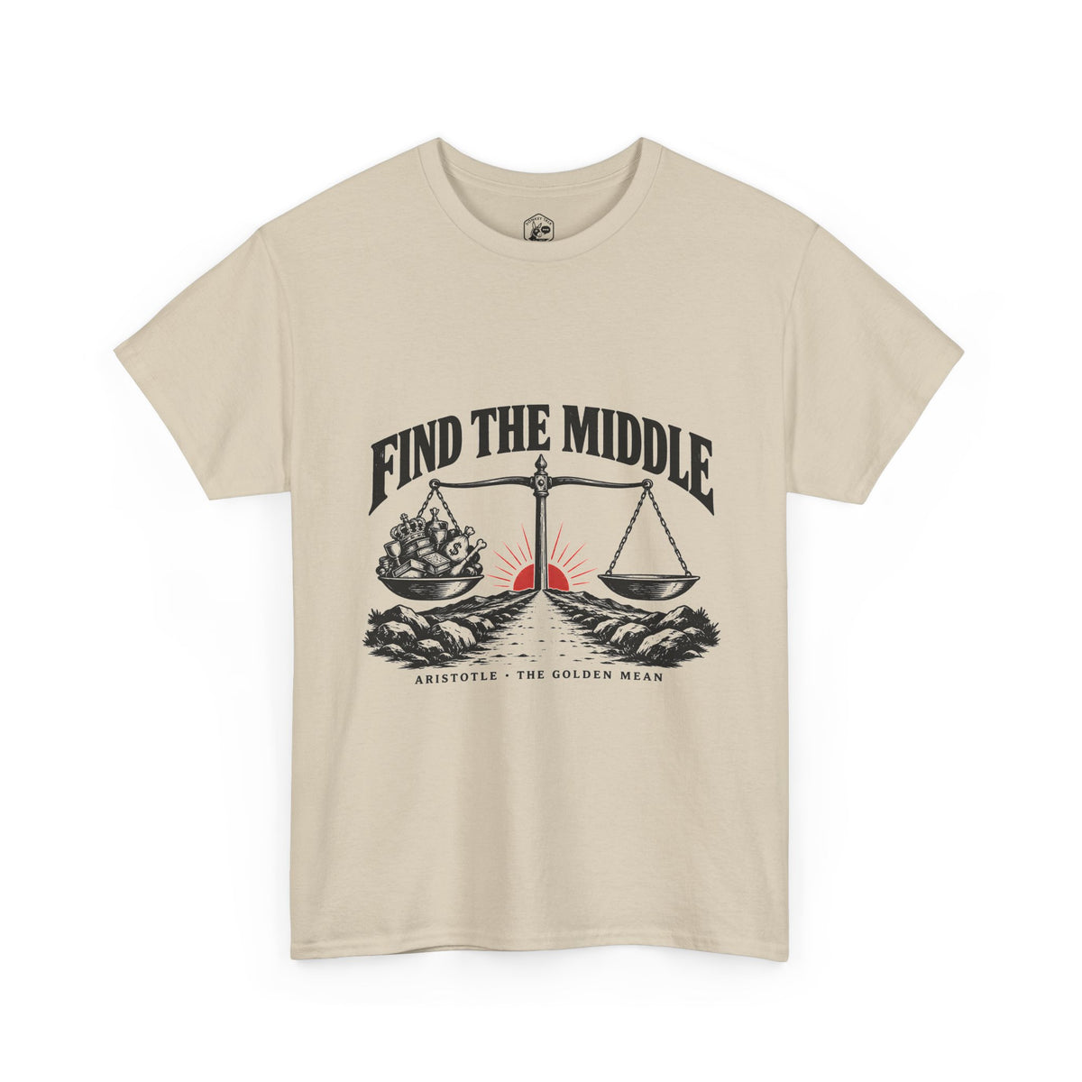 Find the Middle T-Shirt | Aristotle Golden Mean Philosophy Tee