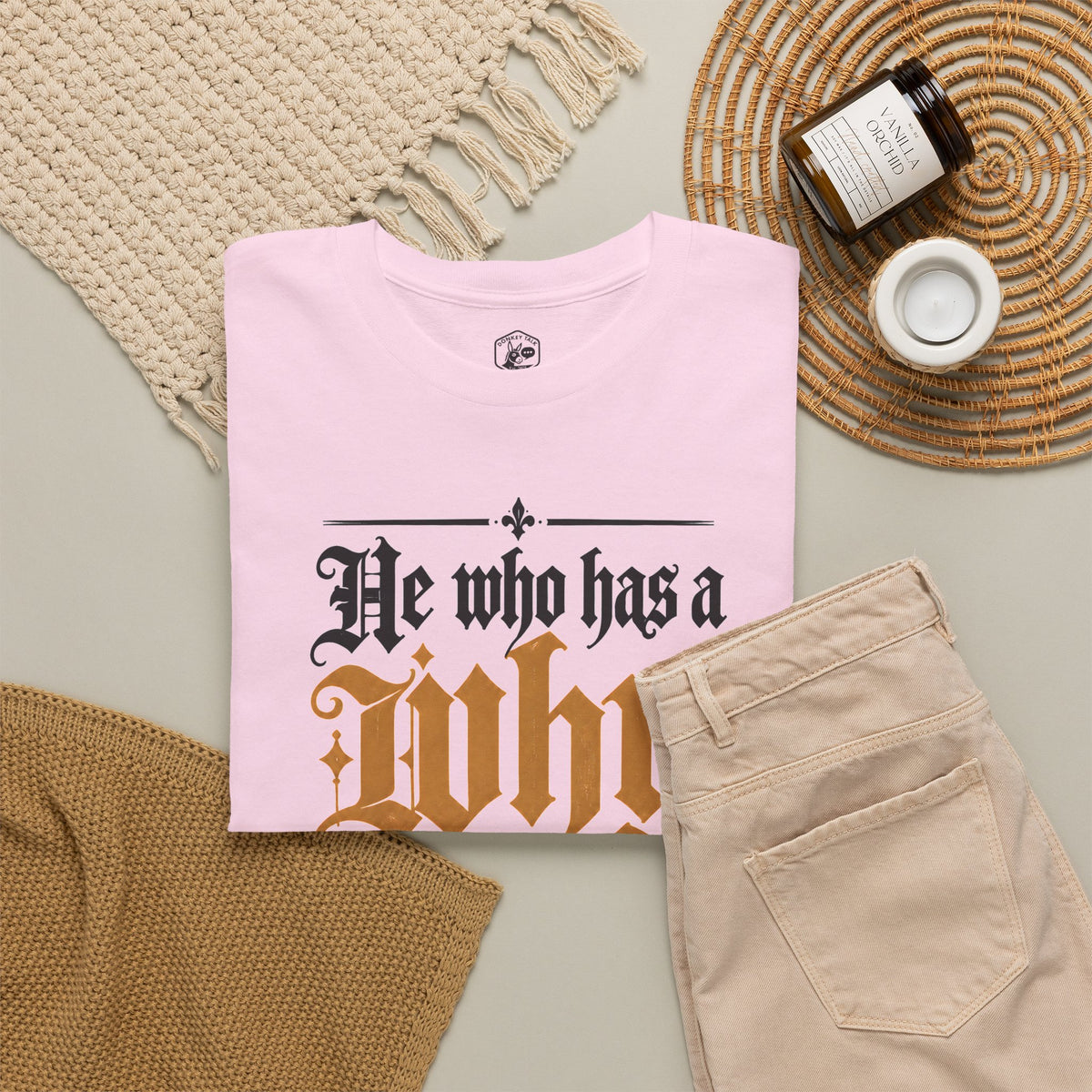 He Who Has a Why to Live For T-shirt – Donkey Talk graphic tee