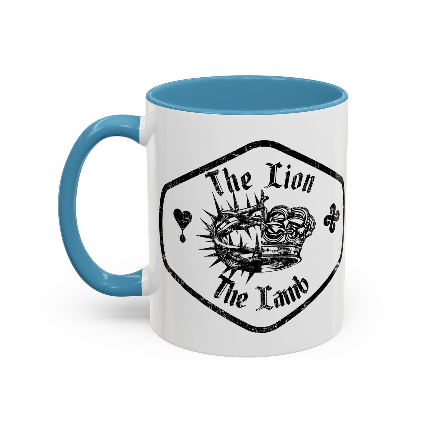 Lion & Lamb Religious Accent Coffee Mug — Crown of Thorns Christian Gift (11/15oz)