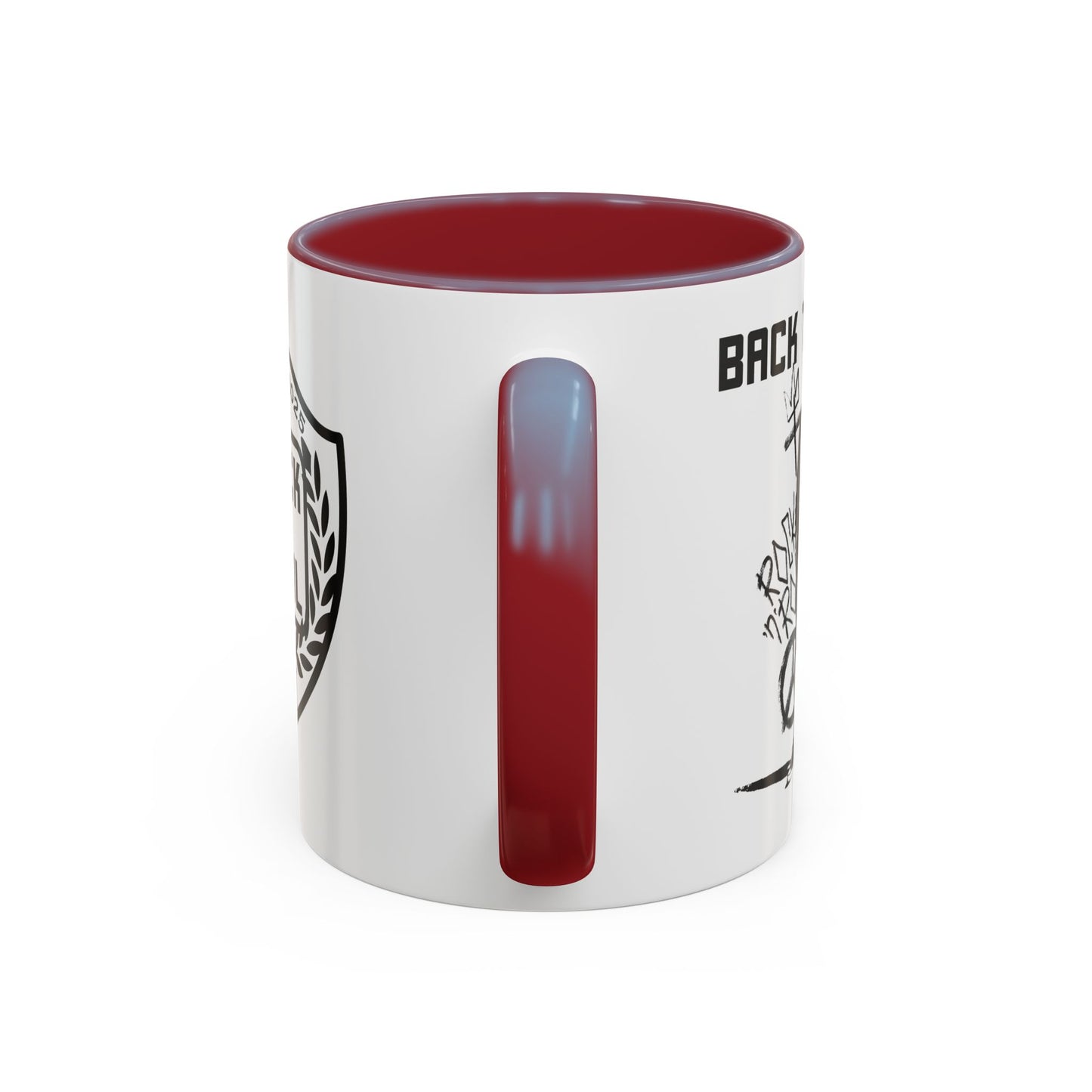 Back to Cool Shield Accent Coffee Mug — Retro Badge Coffee Cup (11/15oz)