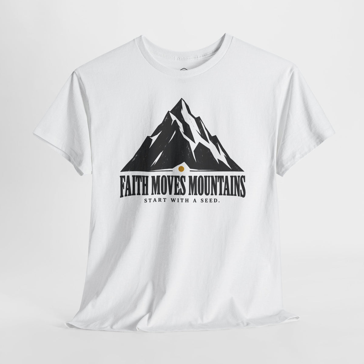 Faith Moves Mountains Start With a Seed T-shirt – Donkey Talk graphic tee