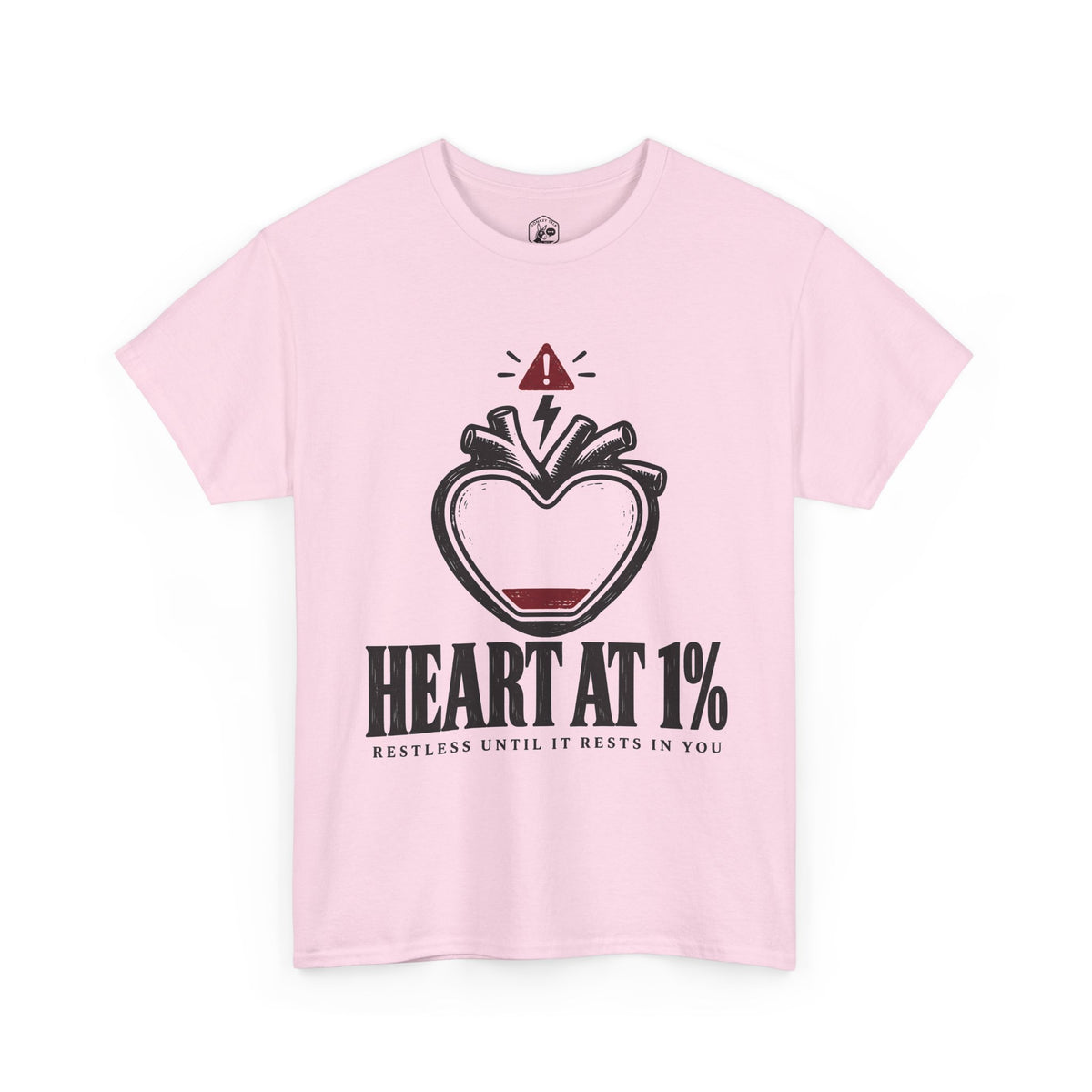 Heart at 1% Restless Until It Rests in You T-Shirt | Augustine Funny Christian Tee