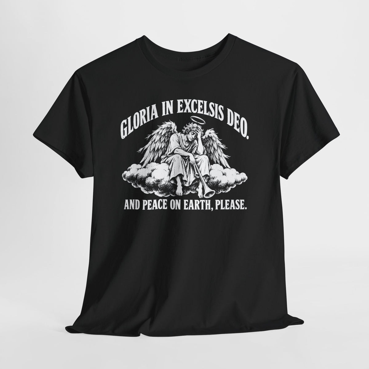 Gloria Peace on Earth Please T-shirt – Donkey Talk graphic tee