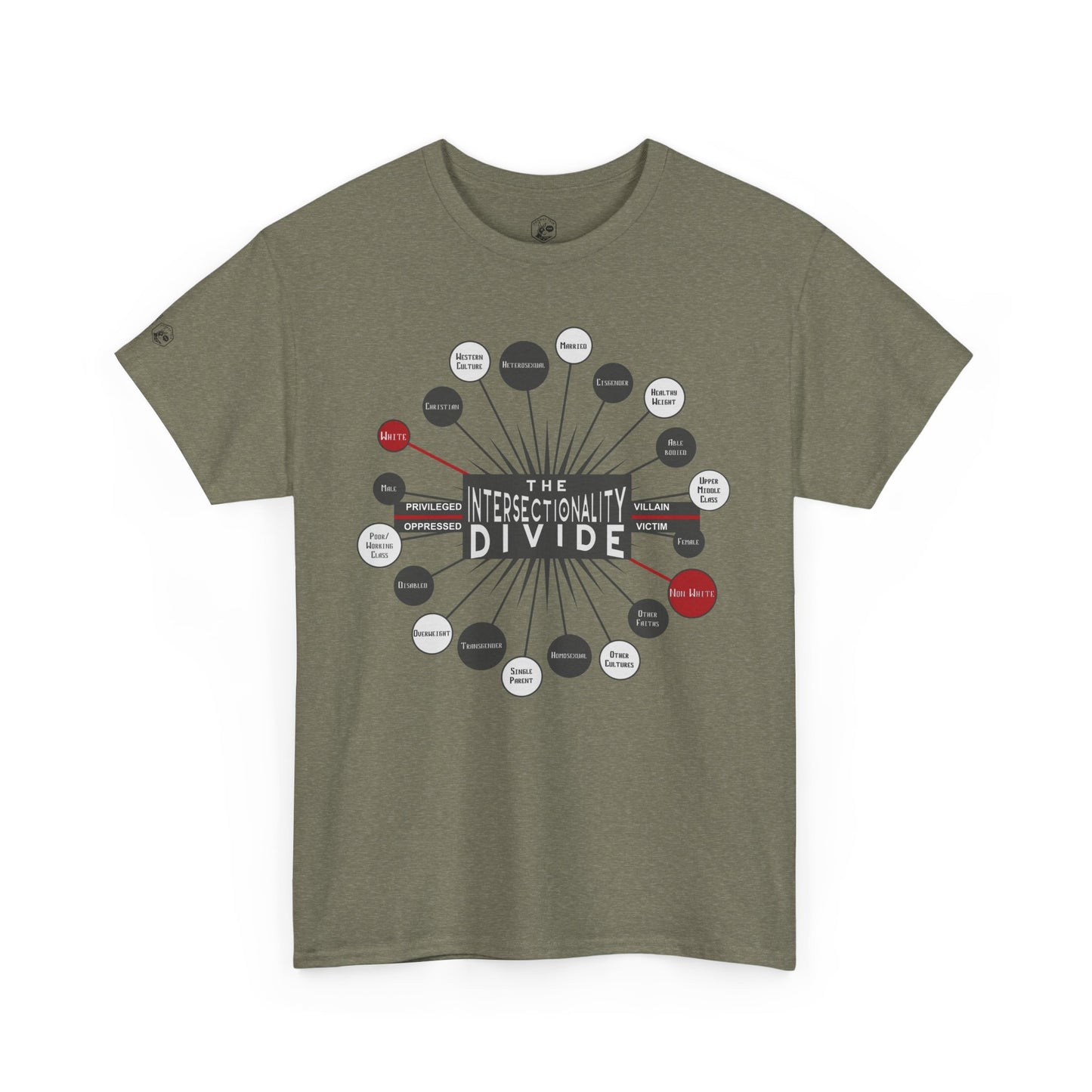 Unisex Heavy Cotton Tee - "The Intersectionality Divide" Graphic Tee