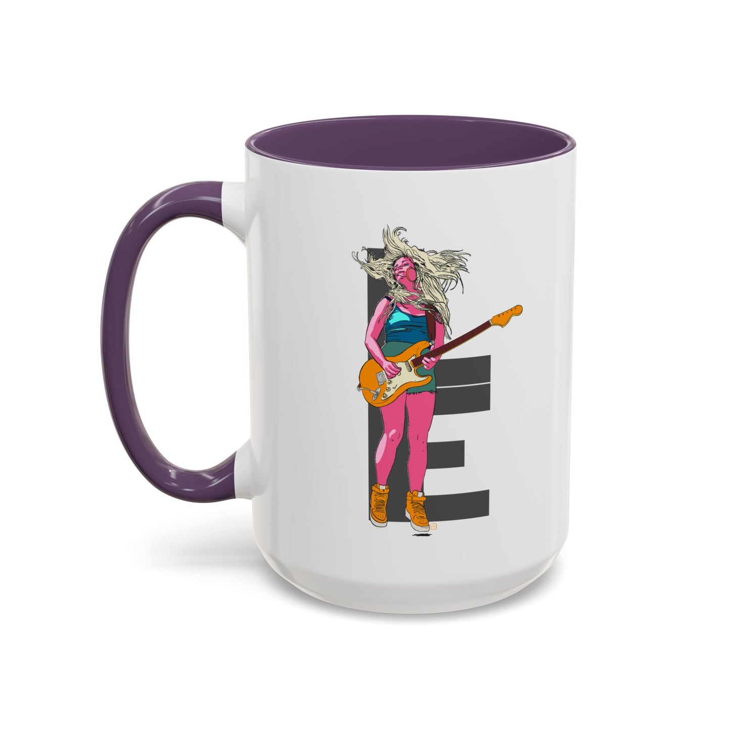 Coffee Mug — Colorful Guitarist Rock Music Accent Mug (11oz & 15oz)