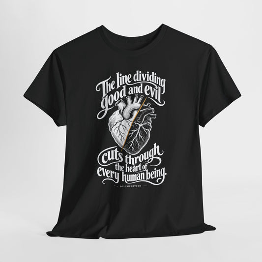 The Line Dividing Good and Evil T-shirt – Donkey Talk graphic tee