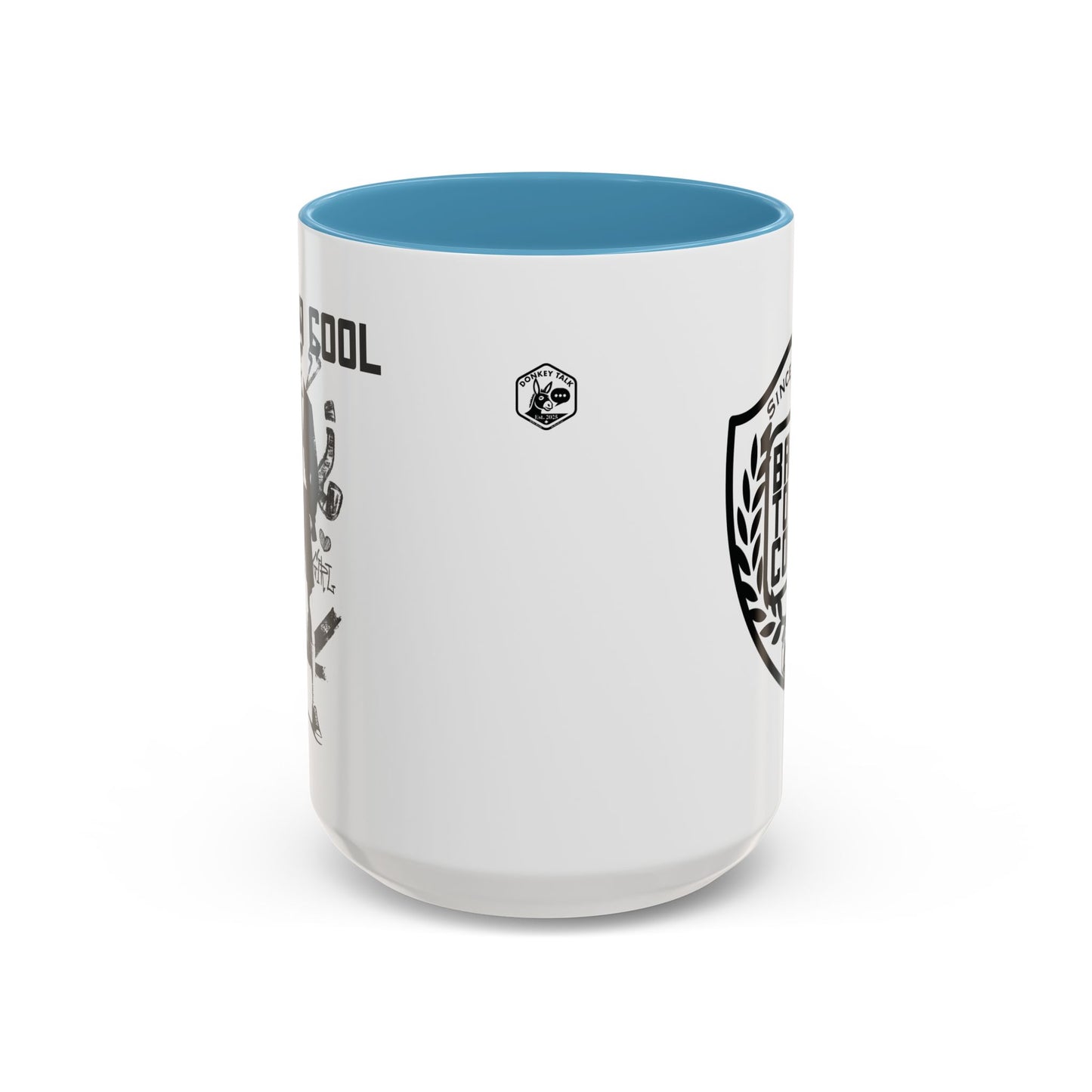 Back to Cool Shield Accent Coffee Mug — Retro Badge Coffee Cup (11/15oz)