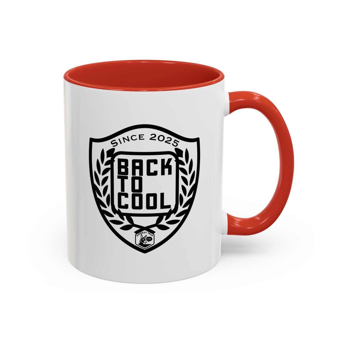 Back to Cool Shield Accent Coffee Mug — Retro Badge Coffee Cup (11/15oz)