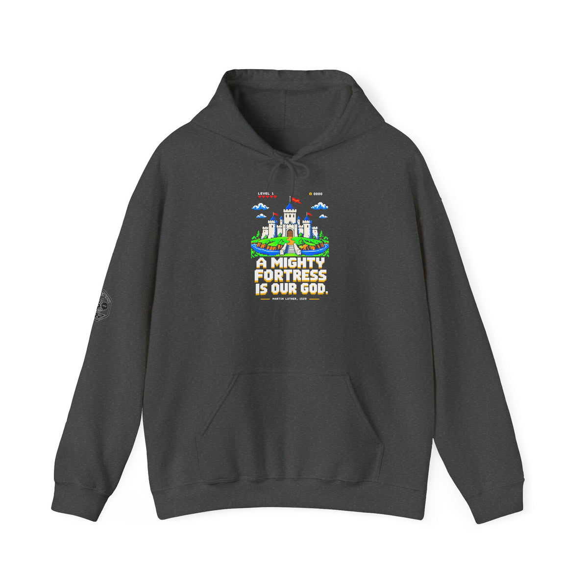A Mighty Fortress 8-Bit Castle Hoodie | Martin Luther Hymn Hoodie
