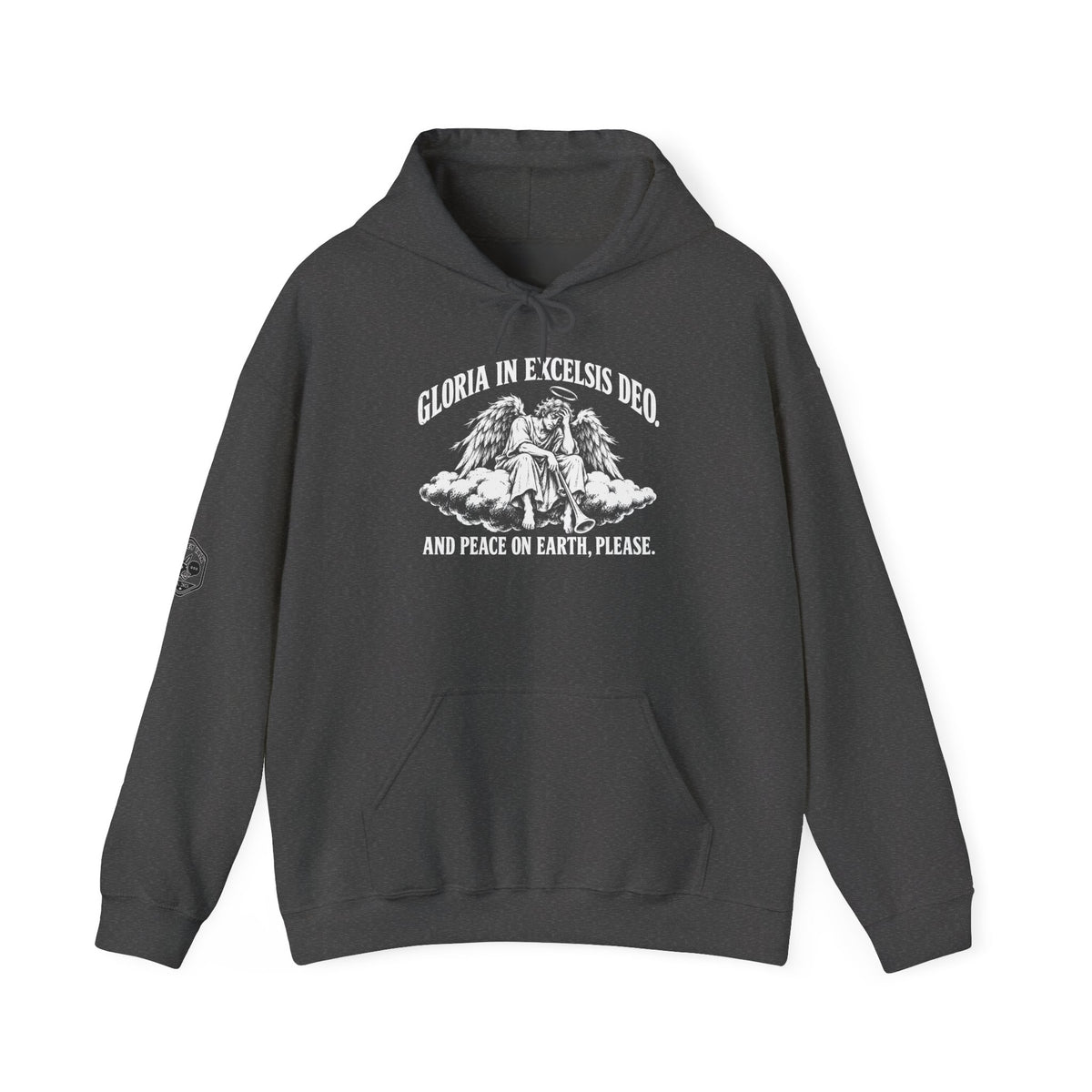 Gloria... Peace on Earth, Please Hoodie | Luke 2:14 Funny Christmas Christian Hoodie