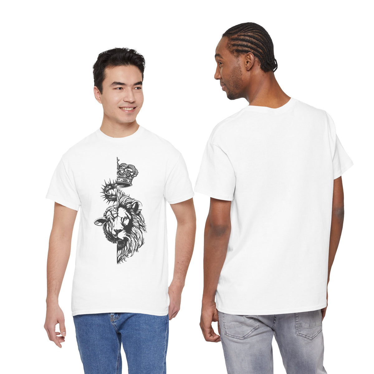 Lion & Lamb Christian T-Shirt | Bold Faith Graphic Tee