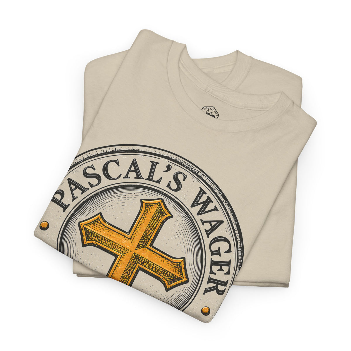 Pascal's Wager Gold Cross Coin T-shirt – Donkey Talk graphic tee