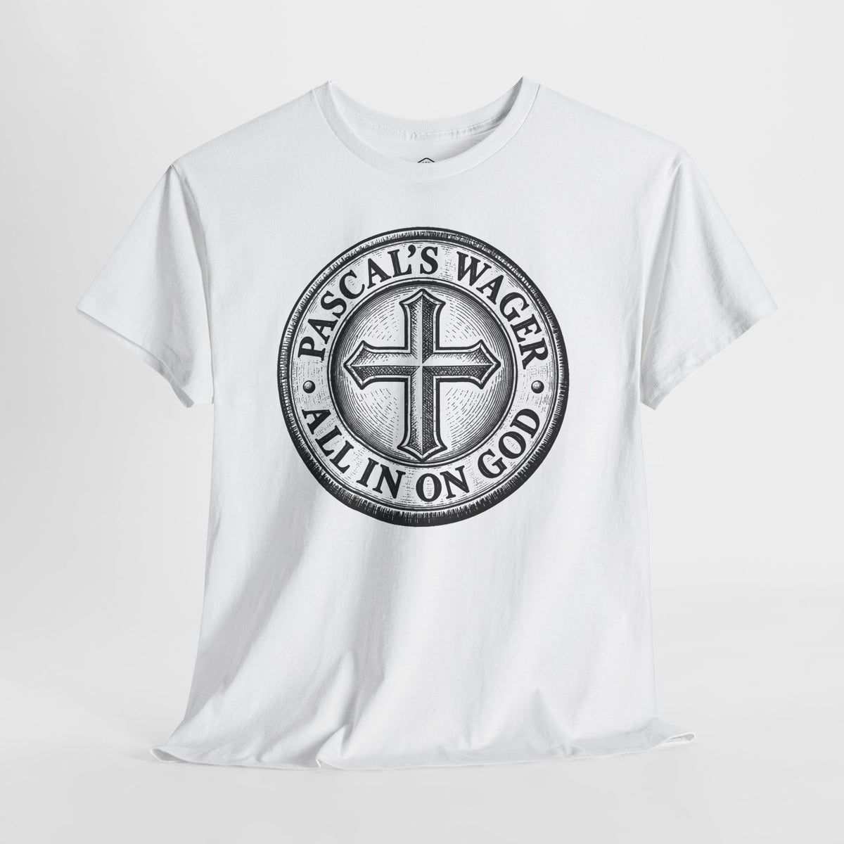 Pascal's Wager All In on God Coin T-shirt – Donkey Talk graphic tee