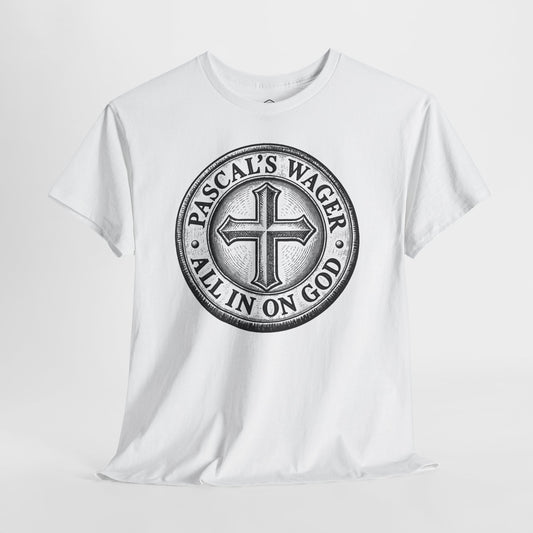 Pascal's Wager All In on God Coin T-shirt – Donkey Talk graphic tee