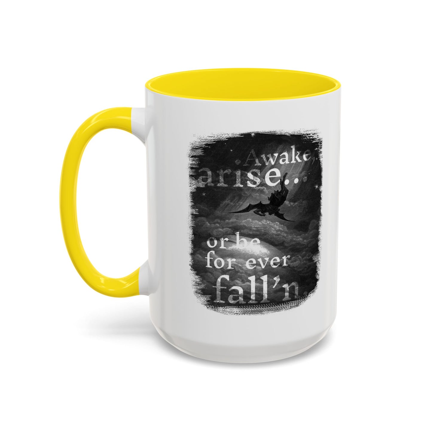 Inspirational Gothic Coffee Mug — "Awake Arise or Be Forever Fall'n" Accent Mug (11/15oz)