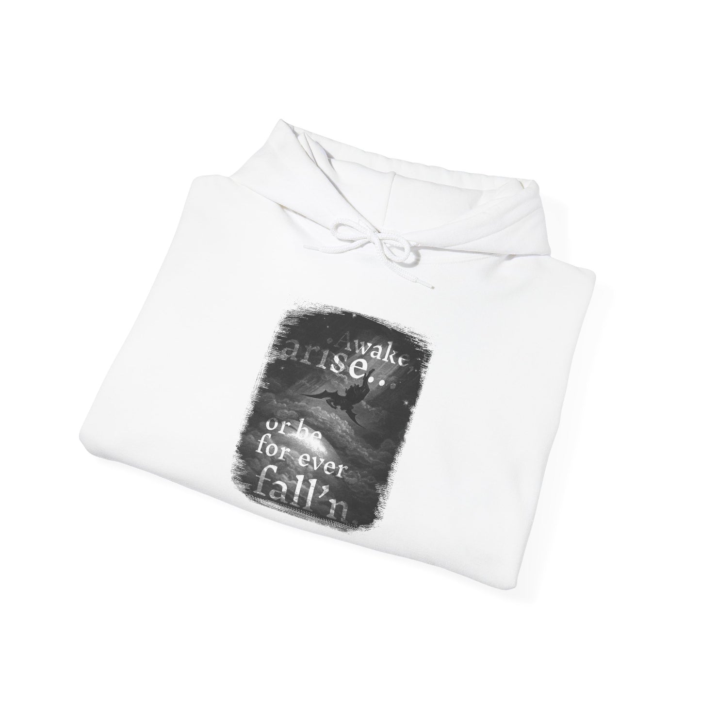 Inspirational Unisex Heavy Blend™ Hoodie - 'Awake, Rise, Forever Fall'n'
