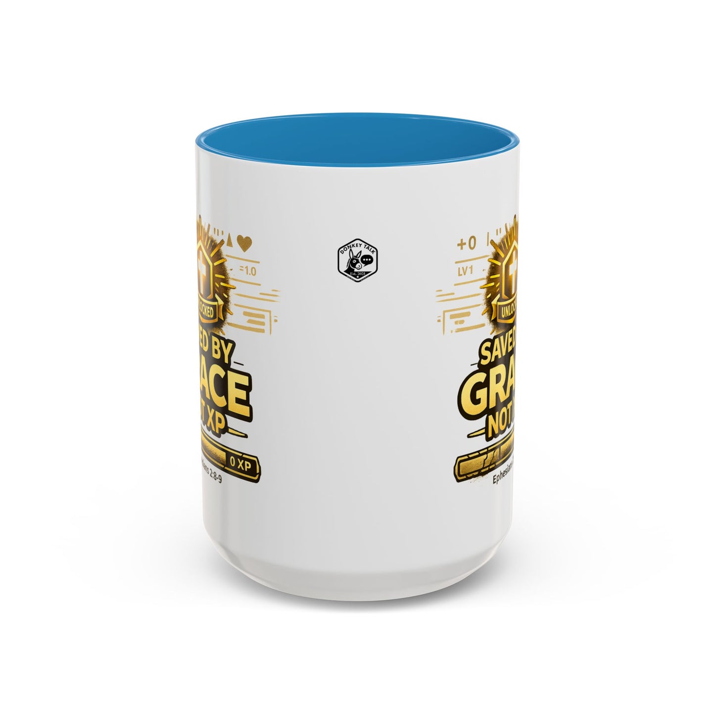 Saved by Grace Coffee Mug — Christian Gamer "Not XP" 11/15oz Accent Mug