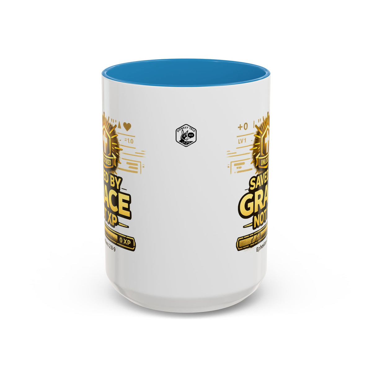 Saved by Grace Not XP gamer coffee mug – Donkey Talk ceramic mug