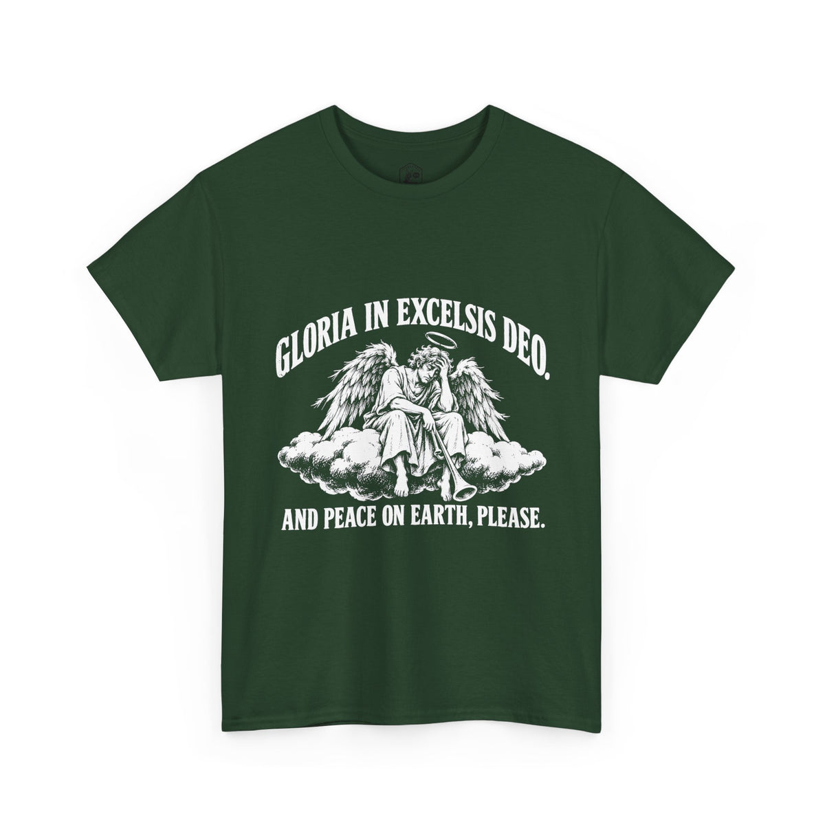 Gloria... Peace on Earth, Please T-Shirt | Luke 2:14 Funny Christmas Christian Tee
