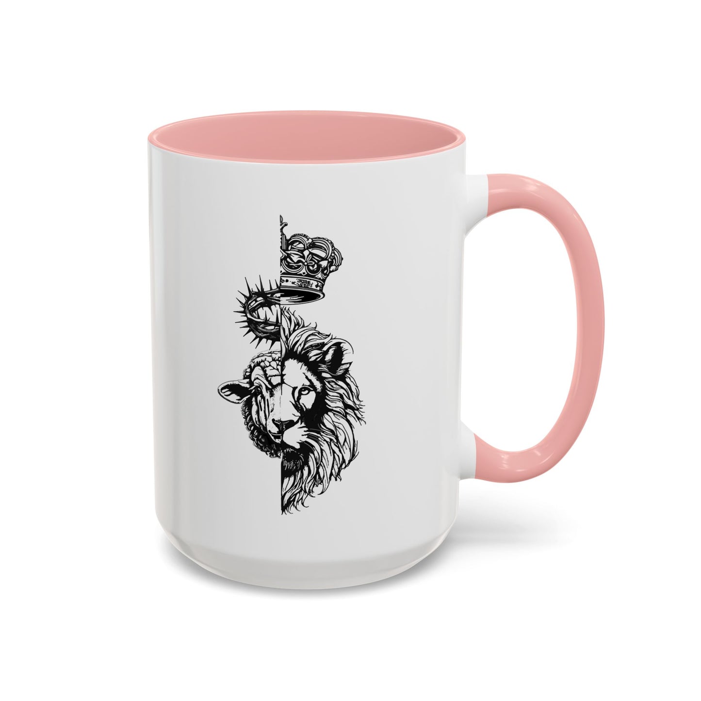 Lion & Lamb Religious Accent Coffee Mug — Crown of Thorns Christian Gift (11/15oz)