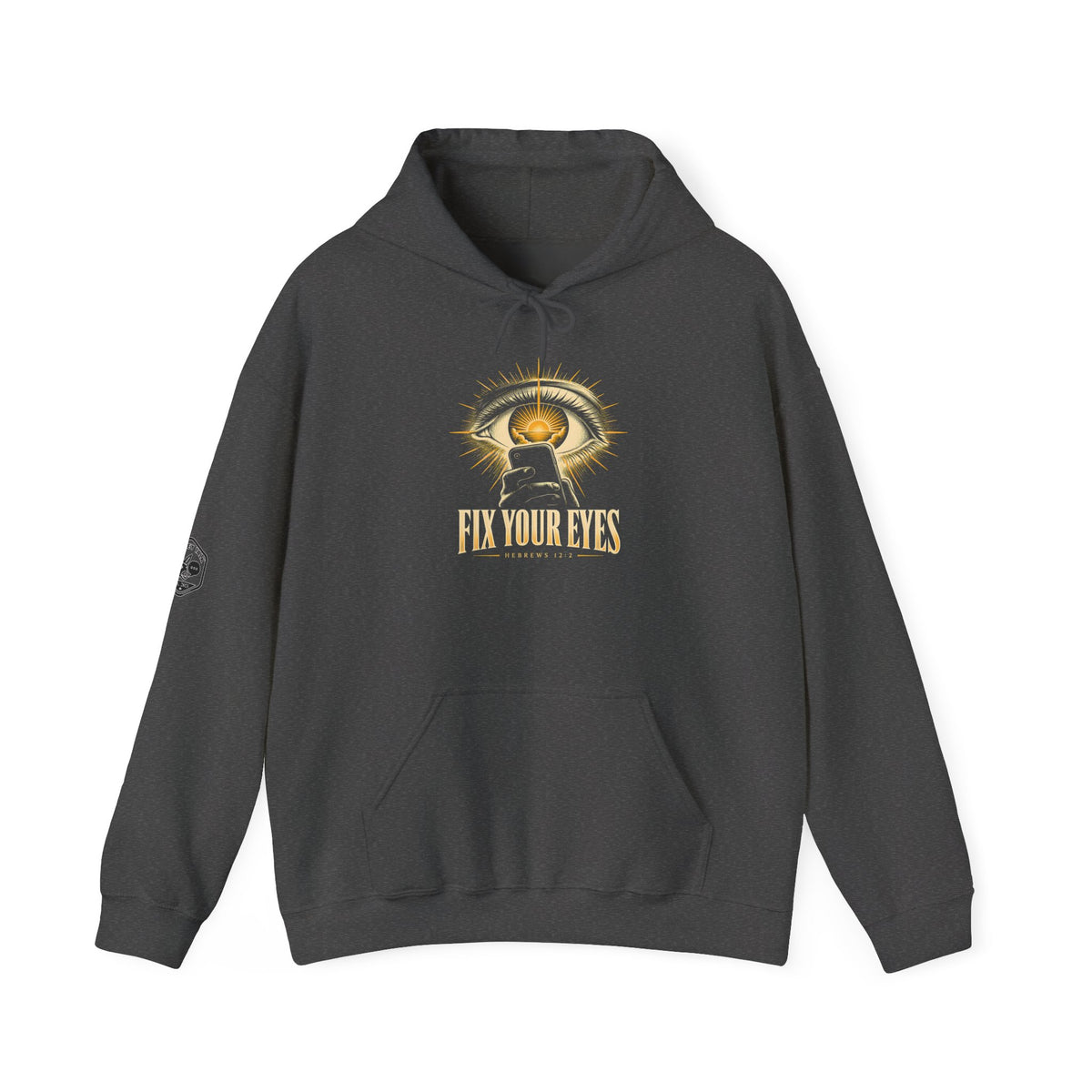 Fix Your Eyes Hoodie | Hebrews 12:2 Christian Graphic Hoodie