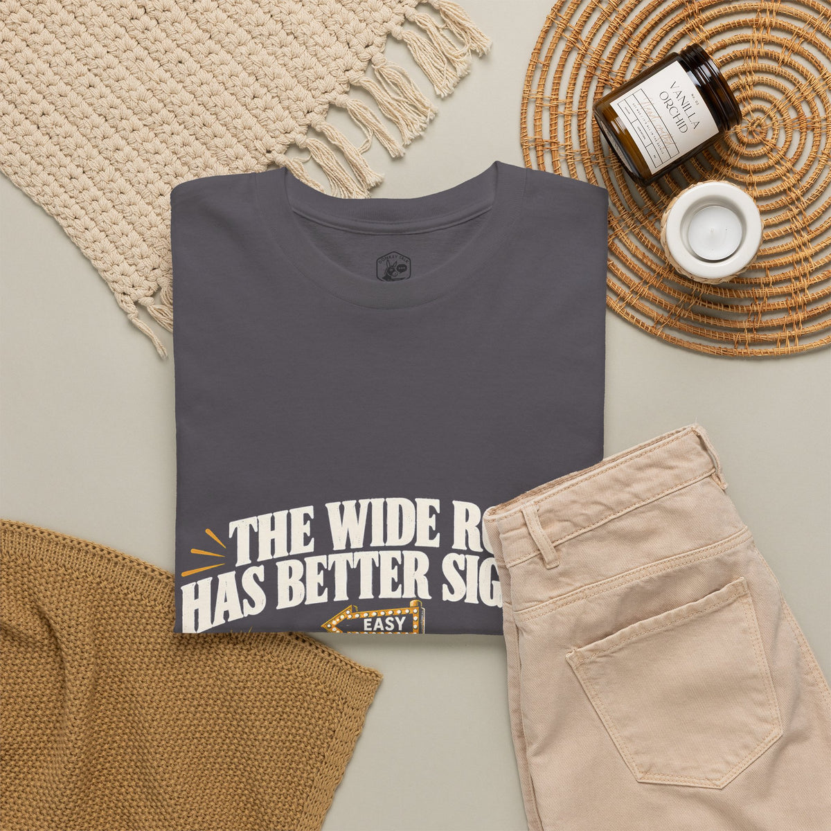 The Wide Road Has Better Signage T-Shirt | Matthew 7:13-14 Funny Christian Tee