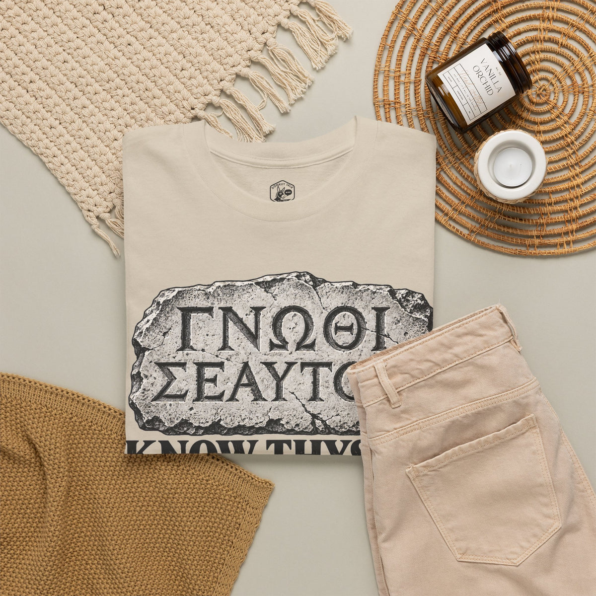 Know Thyself Delphi Stone T-shirt – Donkey Talk graphic tee