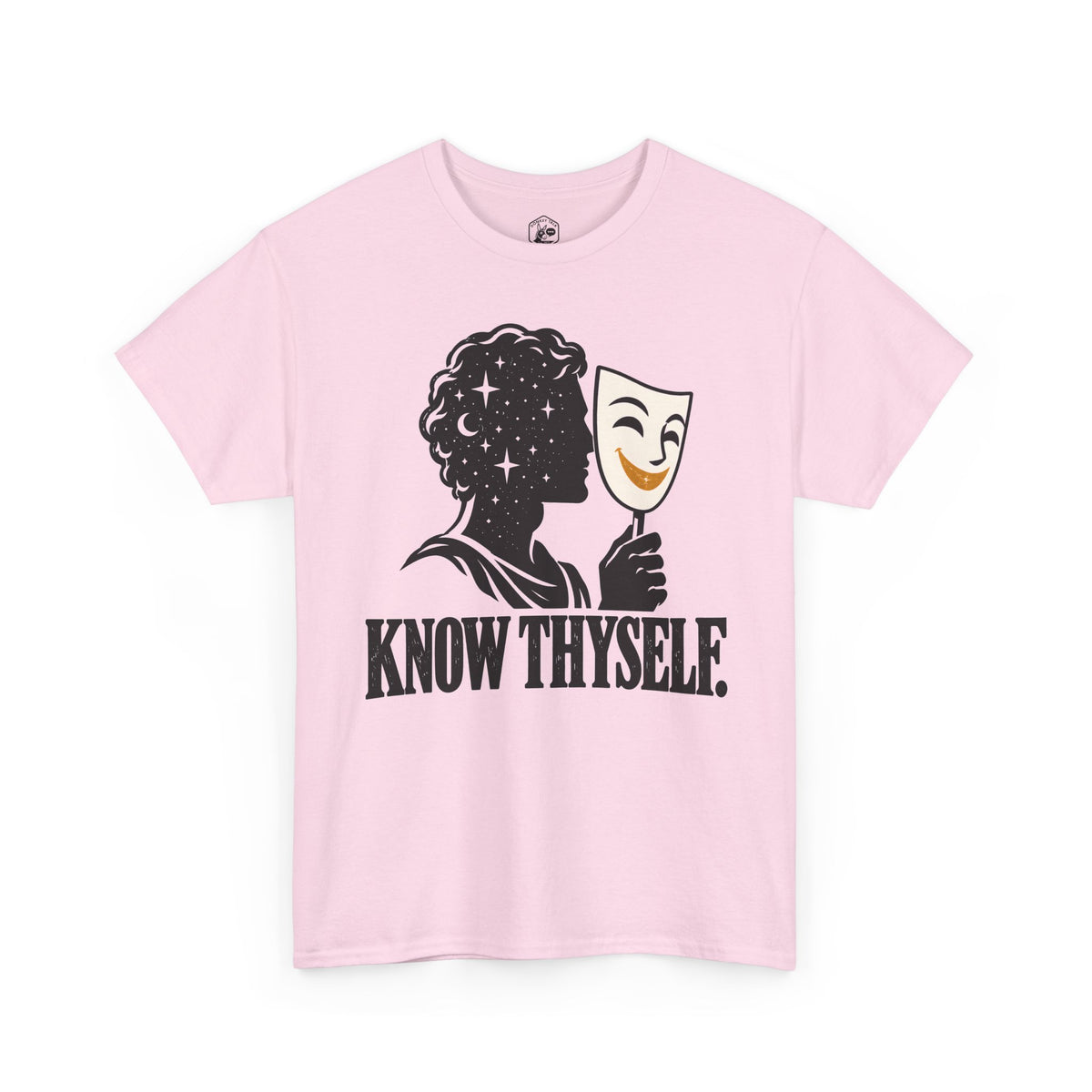 Know Thyself Starlit Mind and Mask T-shirt – Donkey Talk graphic tee