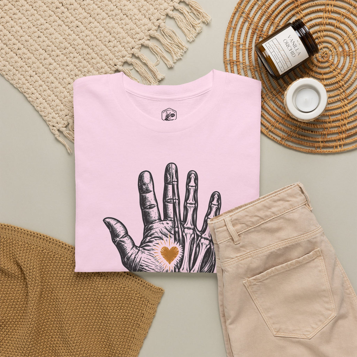 Psalm Hand Linocut T-shirt – Donkey Talk graphic tee