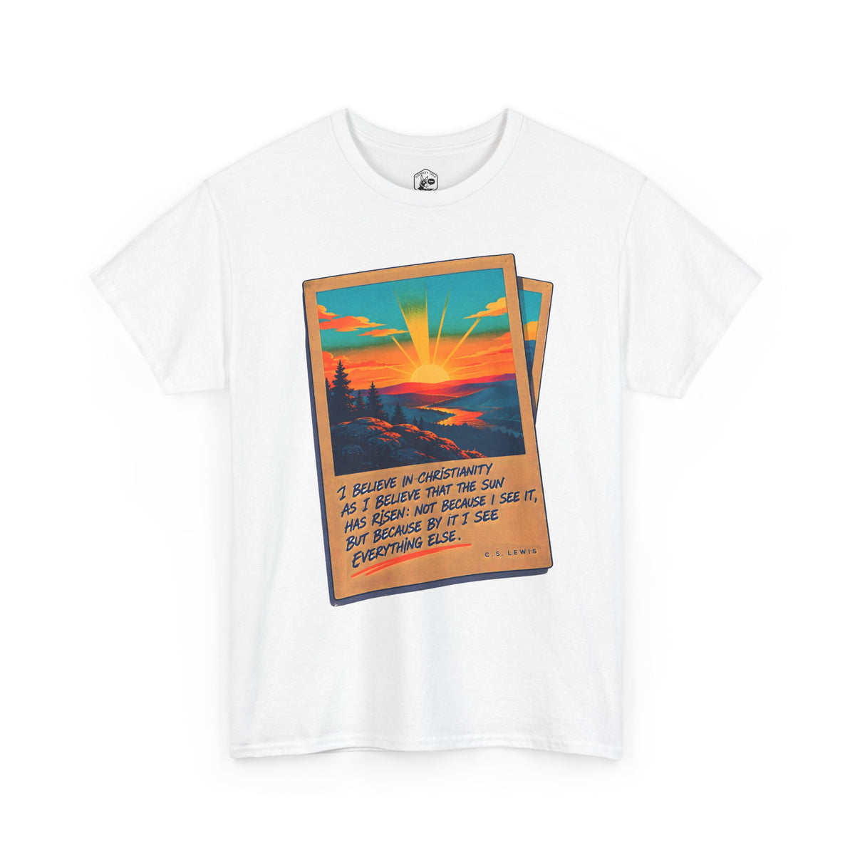 C.S. Lewis Sunrise Instant Photo T-shirt – Donkey Talk graphic tee