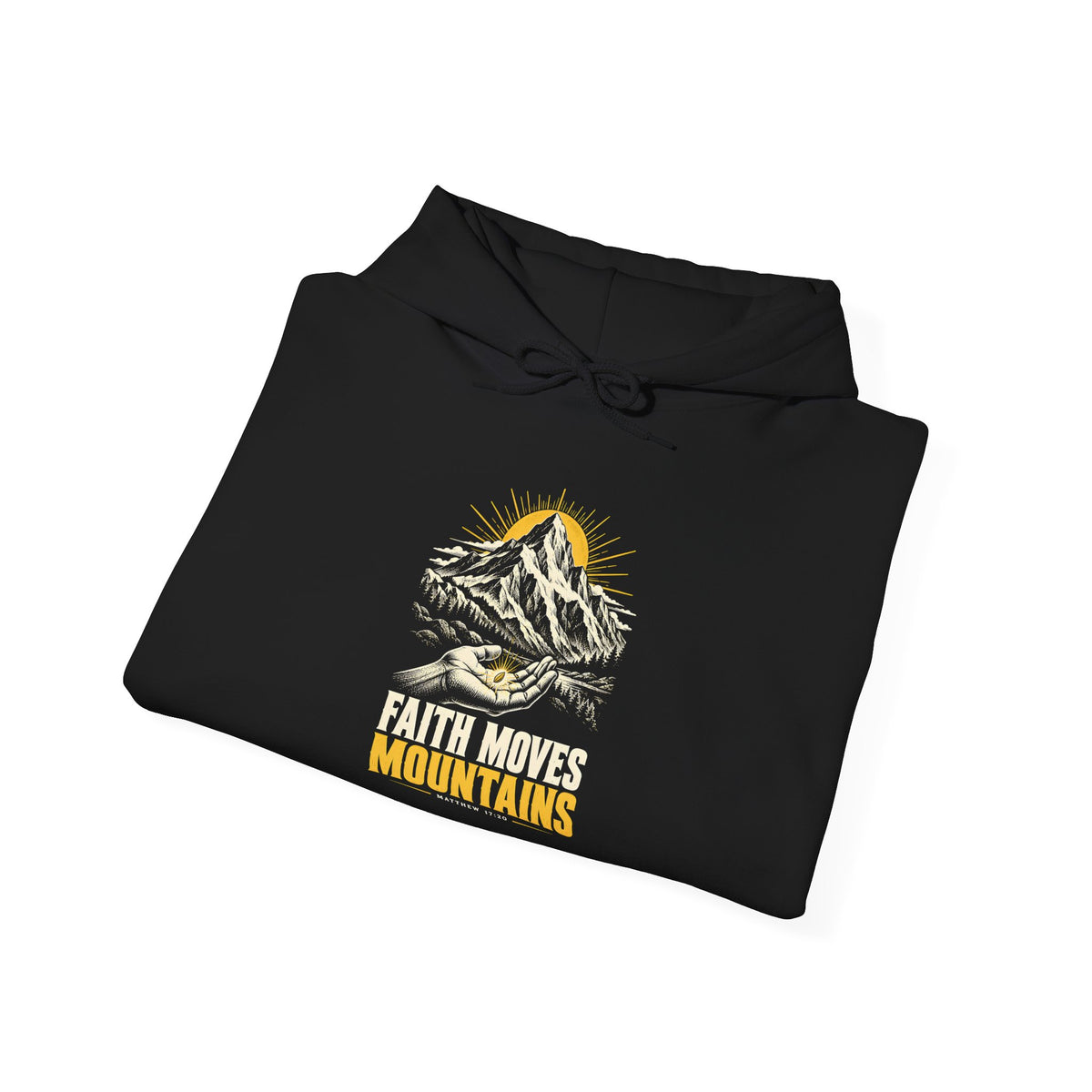 Faith Moves Mountains Hoodie | Matthew 17:20 Christian Graphic Hoodie